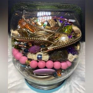 Craft jewelry beads chains stones up cycle craft lot costume repurpose